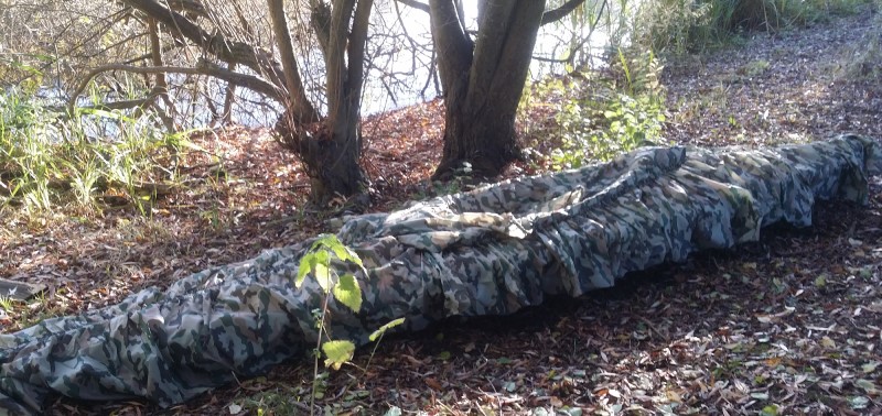 Kayak camo skirt - Polish Pantera Pattern on a 450 folding kayak